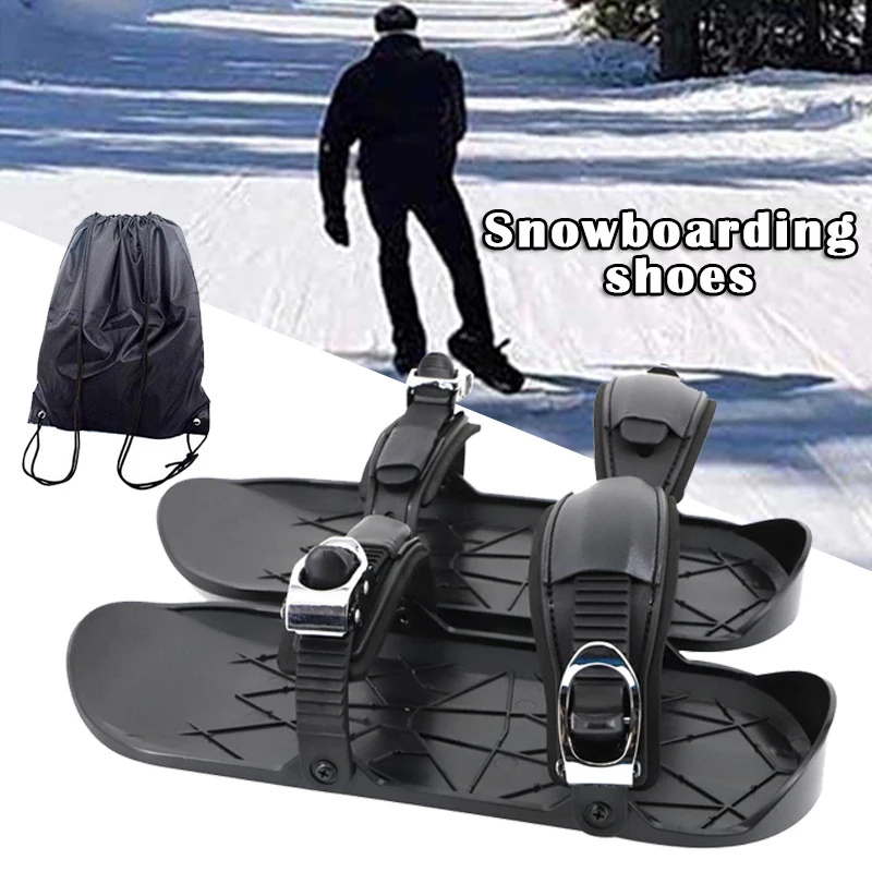 

Mini Ski Skates for Snow Adjustable Skiing Mini Sled Snowboard Wall Sport Ski Boots One Size FK88