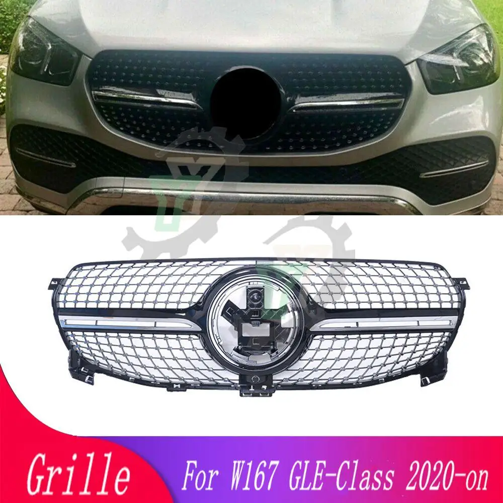 

High quality modified diamond style front grille for Mercedes-Benz W167 GLE class 2020-2021 car front bumper racing grill