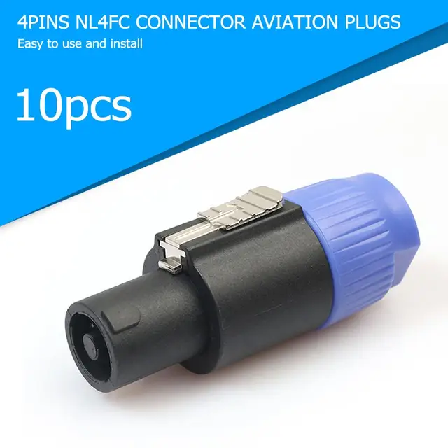 ALLOYSEED 10Pcs/Lot 4-Pole 4Pin NL4FC Connector Ohm Plug Speaker Audio Cable Plug Adapter 4 Pin Speakon Female Jack Accessories 2