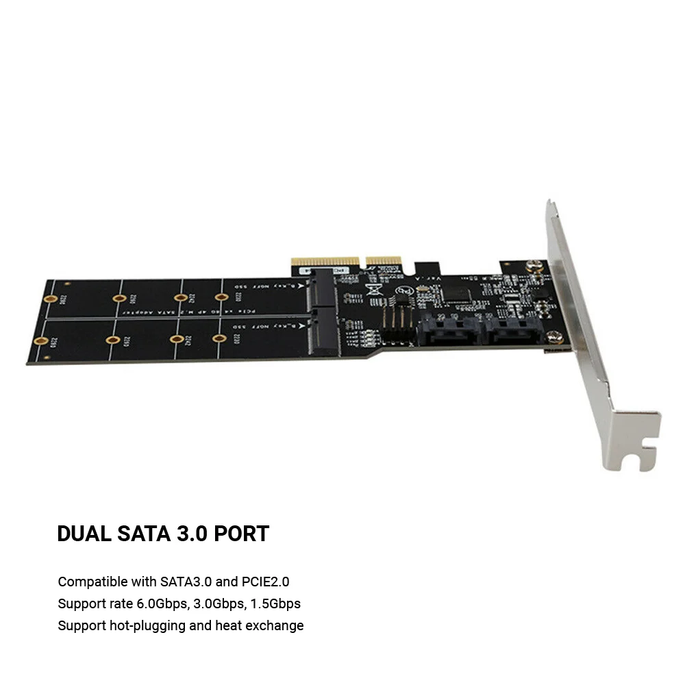 плата расширения pcie x4 pcie 30 на dual sata 3 m 2 а
