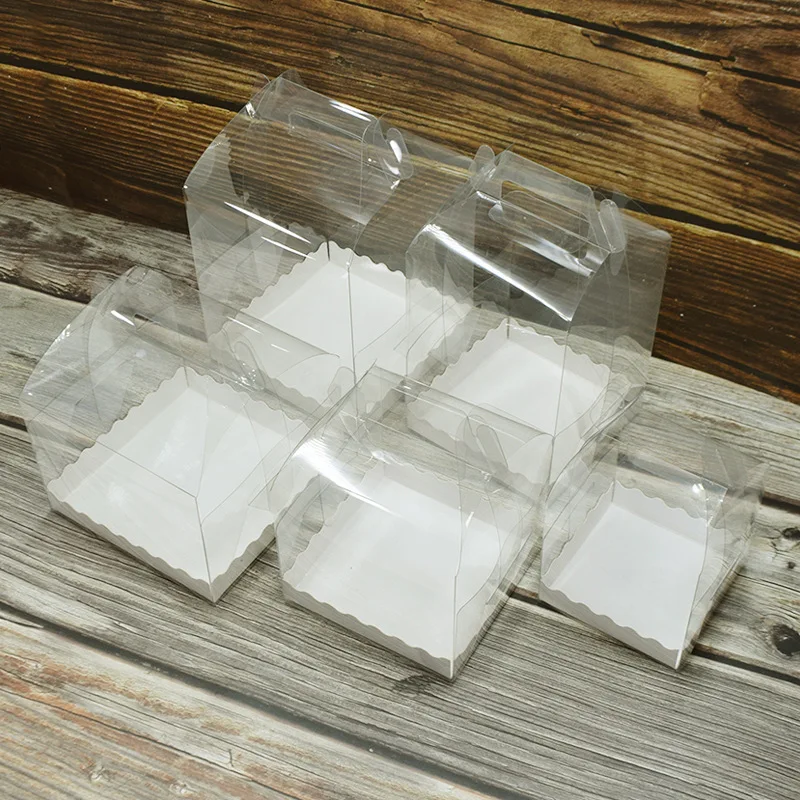 

10pcs Handle Transparent Heighten Boxes For Cake Decoration Gift Food Package Wedding Birthday Supplies Baby Show