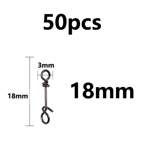 50pcs 18mm 50 шт., усиленная нержавеющая сталь, супер рыболовные зажимы, приманка для ловли морской рыбы, ложки, соединитель, аксессуары - Цвет: 50pcs 18mm