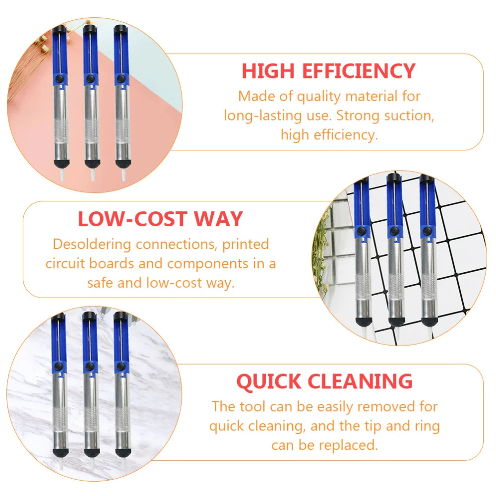 

5pcs Removal Vacuum Soldering Iron Desolder Hand Welding Tools Desoldering Pump