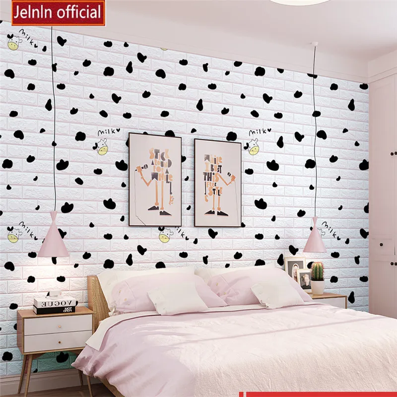 Обои самоклеящиеся 3d настенные наклейки с рисунком коровы украшения детской