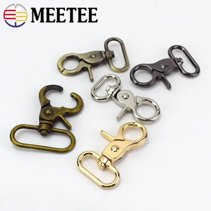 2/10 шт., маленького размера, круглой формы с диаметром 32 мм Meetee металлические пряжки аксессуары сумка Цвета: черный, золотистый, серебристый Бронзовый Собаки Пластиковый чехол с поворотной застежкой карабин сумка Lobster брелки для ключей