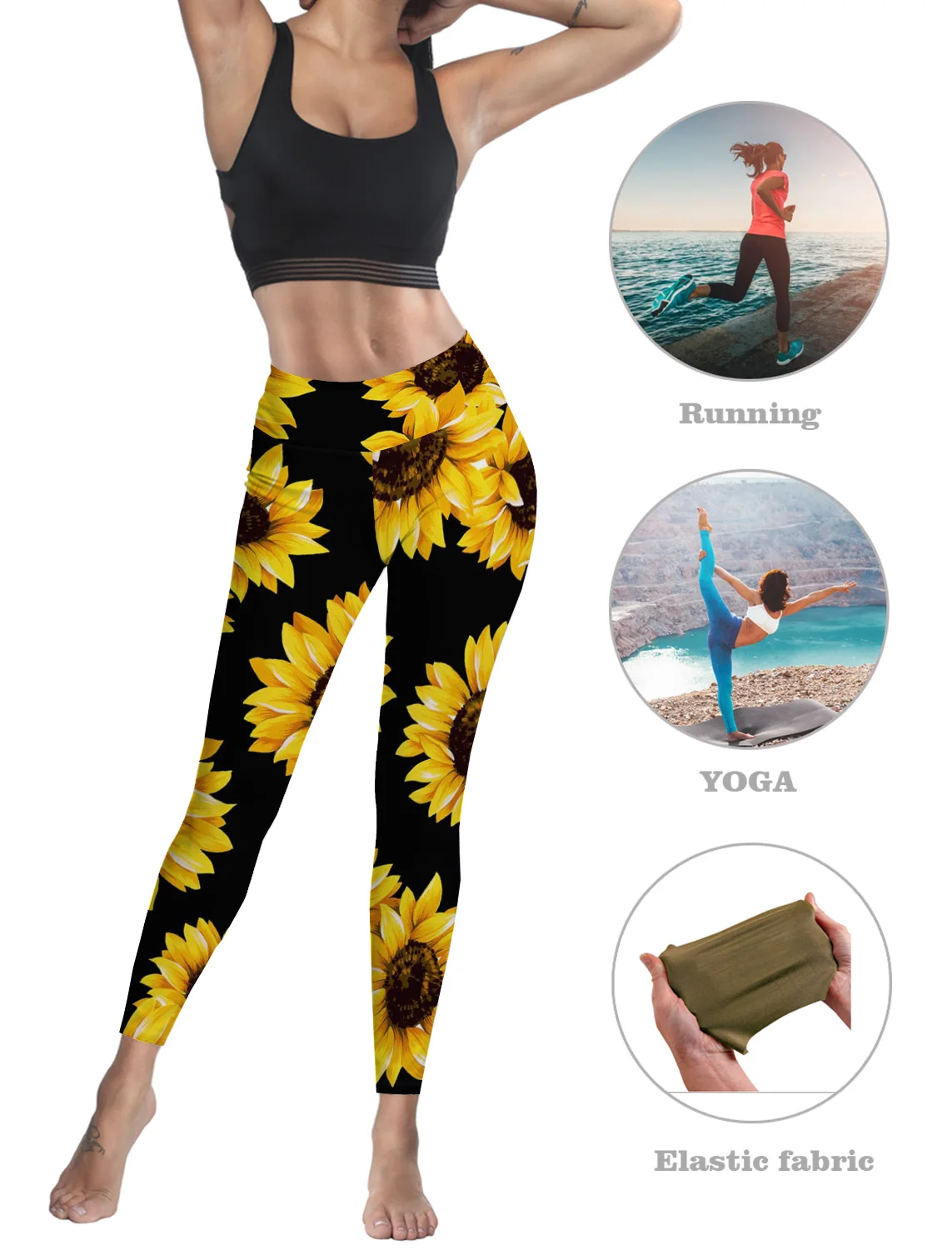 Леггинсы женские с эффектом пуш-ап повседневные натуральные желтые штаны для