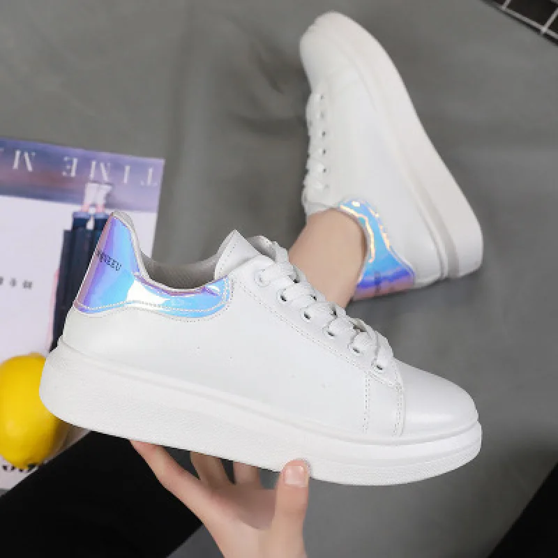 

Casual Shoes Women Shoes 2020 Fashion Autumn White Rubber Sole High Heel Spring/autumn Sewing Elastic Band Women's Shoes