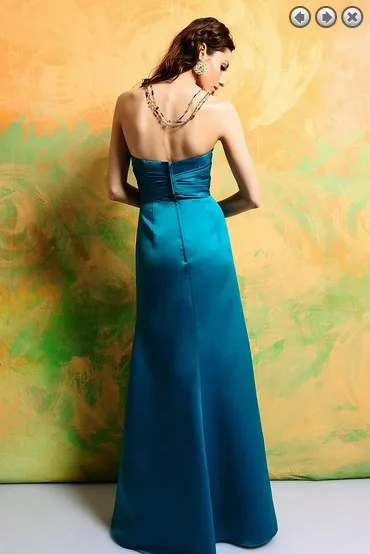 

free shipping 2015 new design vestidos formales gown long customized blue handmade bow celebrity sweetheart Bridesmaid Dresses