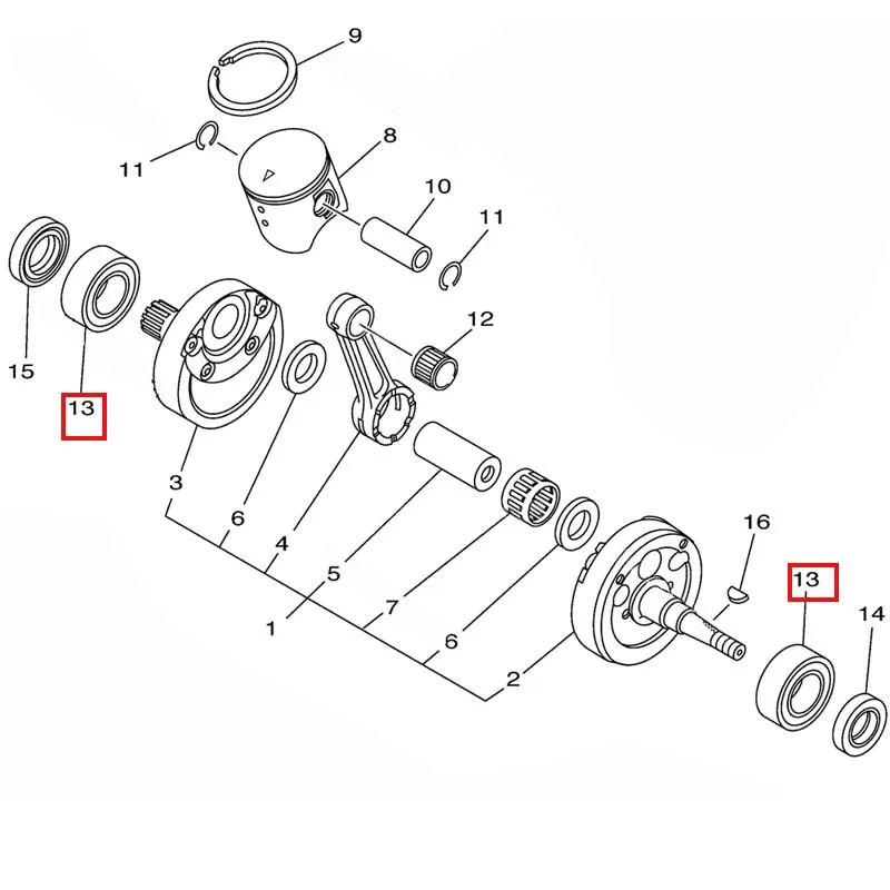 Подшипники коленчатого вала двигателя (2) подходят для Honda CR80 CR85 CR125m газа MC125 EC125