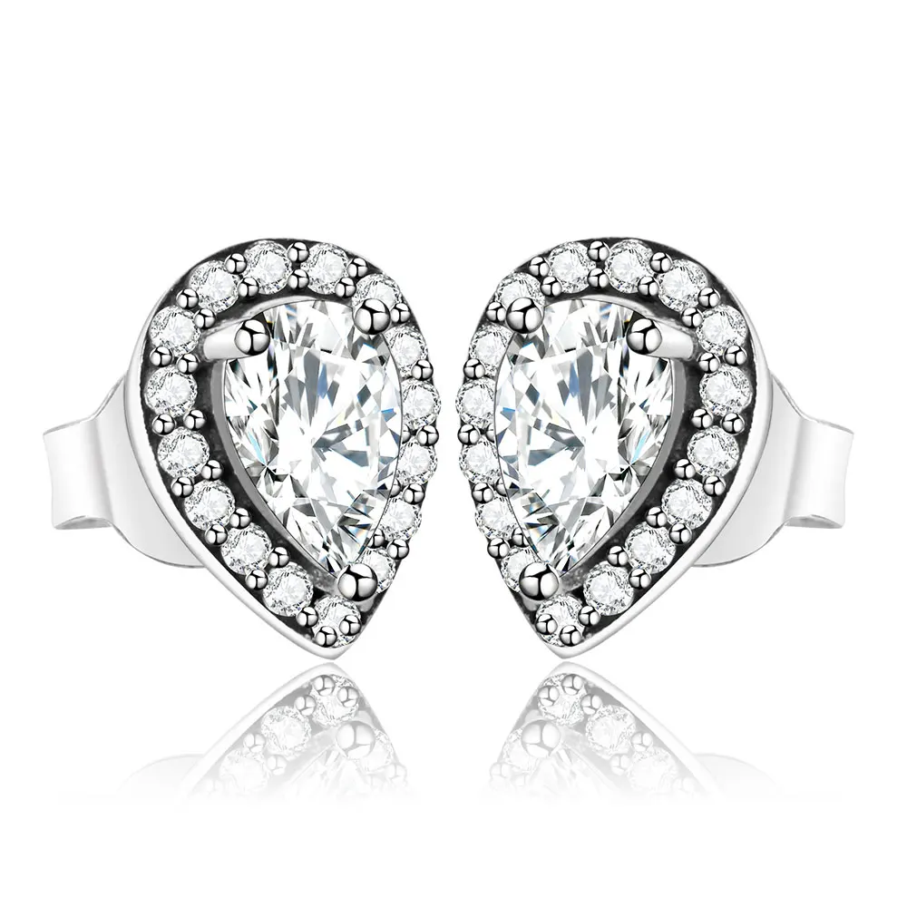 Оптовая цена для вечерних платьев модная слеза дизайн серьги гвоздики сияющие