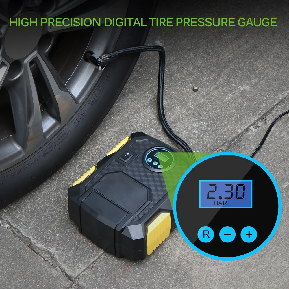 

Onever 150 PSI Portable Digital Tire Inflator DC12V 120W Car Air Compressor Pump Car Air Compressor for Car Motorcycles Bicycles