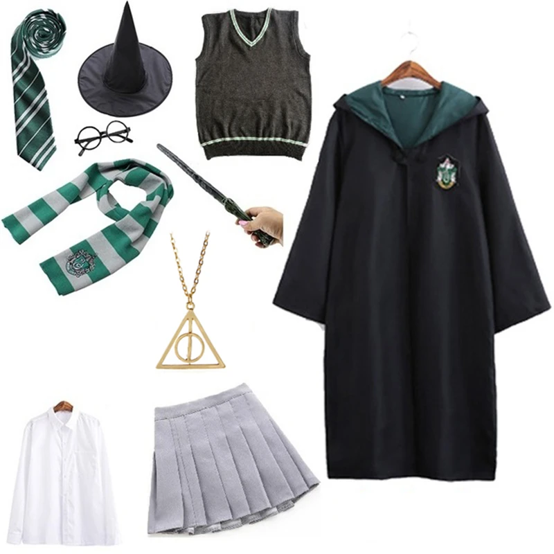 

Unisex Children Adult Women's Halloween Men's Wtchcraft and Wizard School Coat Priest Witch Granger Costume