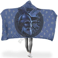 viking tattoo hooded blanket adult colorful child sherpa fleece wearable blanket microfiber bedding drop shipping 03