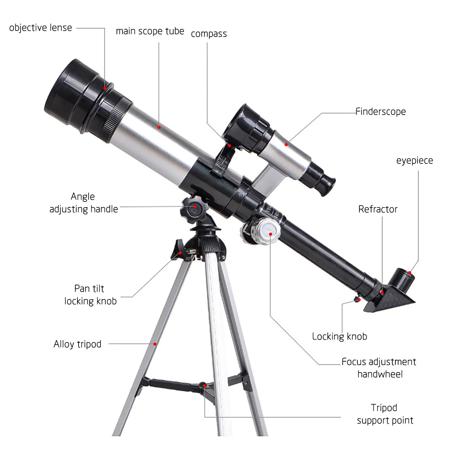 

Astronomical Telescope With A Finder Mirror For Stargazing Monoculars Outdoor Monocular Telescope With tripod 18X 60X