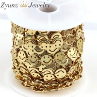5 meters fashion gold color happy link chain 8mm bracelet necklace chain jewelry accessories