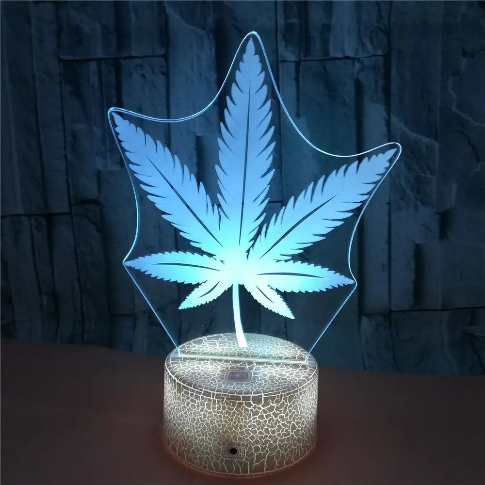 

3d Lighting Leaves LED Table Night Lamp Remote Control 16 Colors Changing Indoor Night Lights Creative Gift for Baby Home Decor