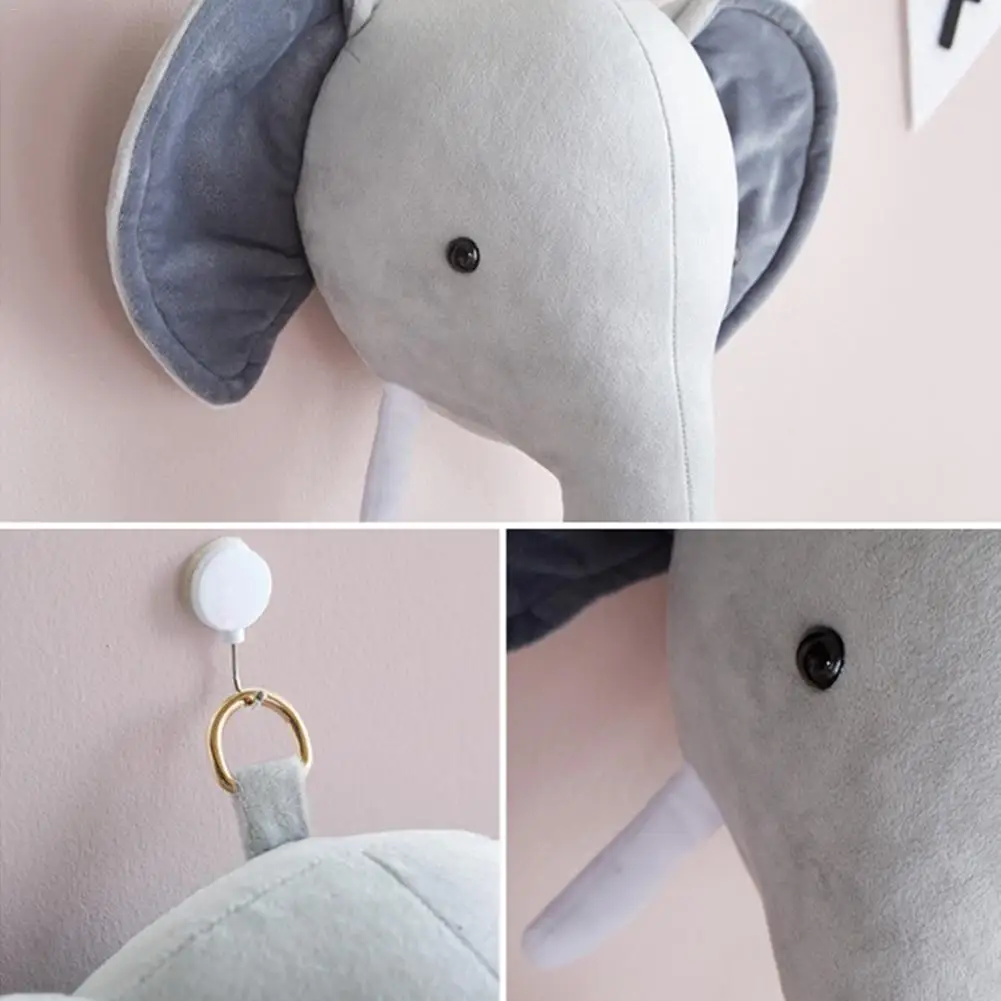 Ins стильные украшения в виде головы животных плюшевая кукла игрушка для детской