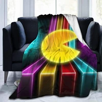 pac man ultra soft micro fleece blanket couch for adults or kids