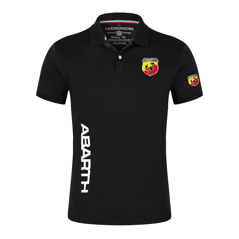 

2020 ABARTH Summer Men's Polo Casual Short Sleeves Solid Color Tshirt Man Classic Unisex Tops Outdoor Customize T-shirt