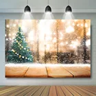 Фон для фотосъемки с изображением рождественского деревянного пола снежной сцены