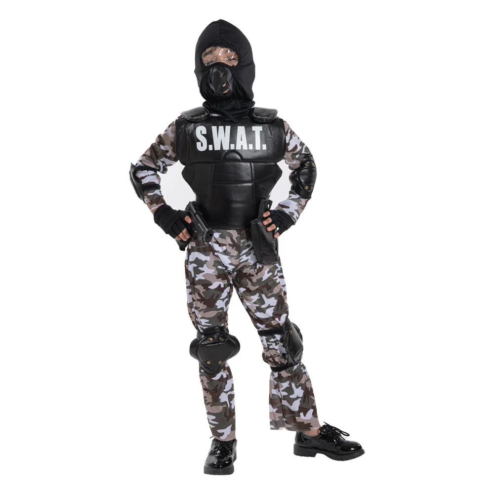 Детский костюм на Хэллоуин для мальчиков и девочек нарядное платье полицейского