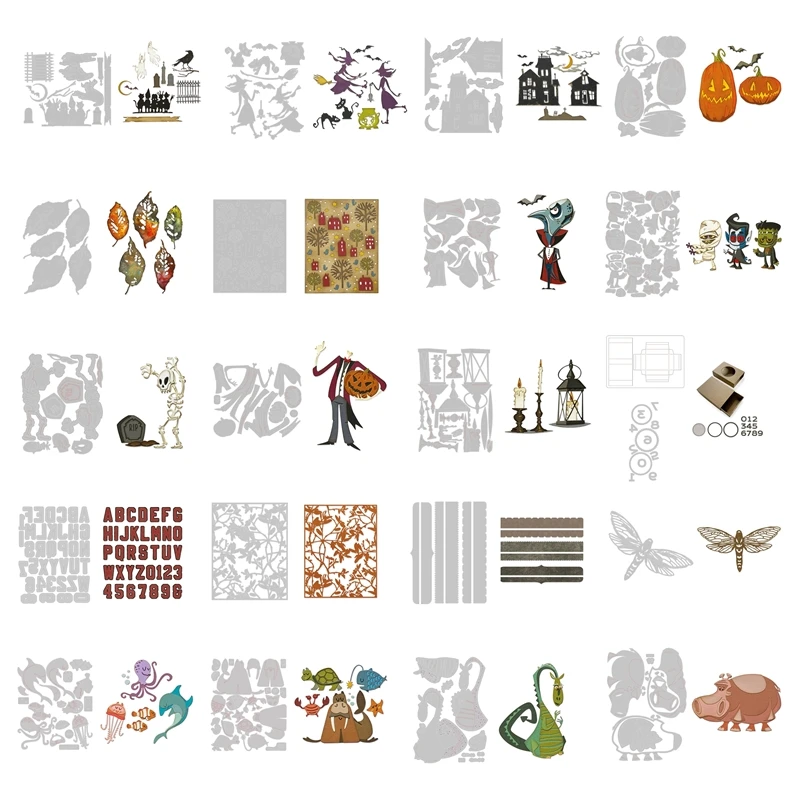 

2021 New Halloween Metal Cutting Dies for Scrapbooking Paper Making Pumpkin Witch Album Embossing Frame Card Crafts No Stamps