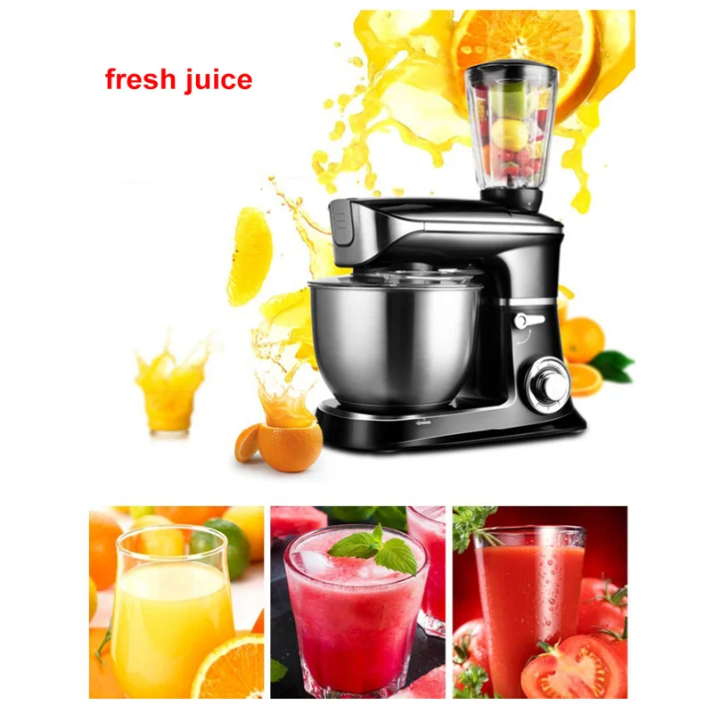 

Kitchen Mixer 1300W Stainless Steel Bowl Cream Mixer Juicer Cream Cake Bread Mixer Meat Grinder Multifunctional Chef Machine