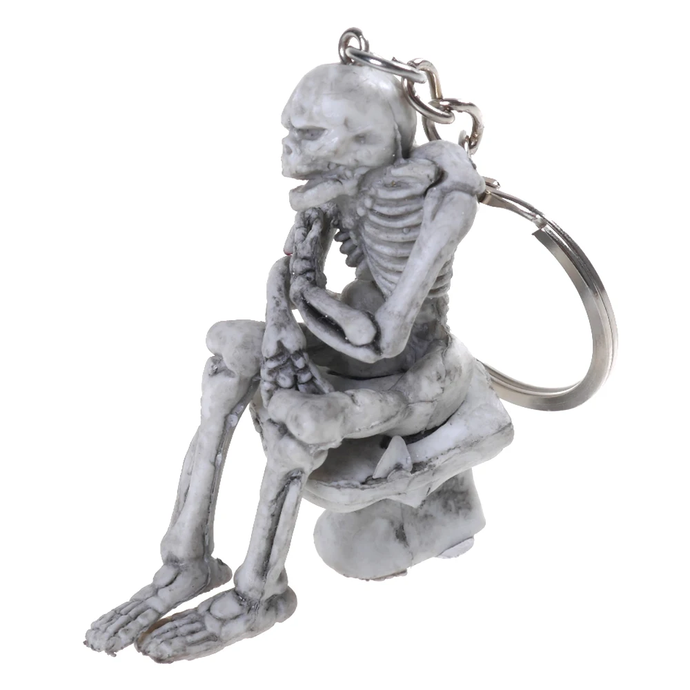 

Trendy Creative Skull Toilet Purse Bag Rubber Keychain Keyring Key Chain Gift Pendant Car Keyring Jewelry Accessories Gift