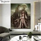 Алмазная живопись, полная выкладка, новинка, женщина-вампир и свирепый волк 5D, готические бусины, алмазная вышивка крестиком, домашний декор, искусство