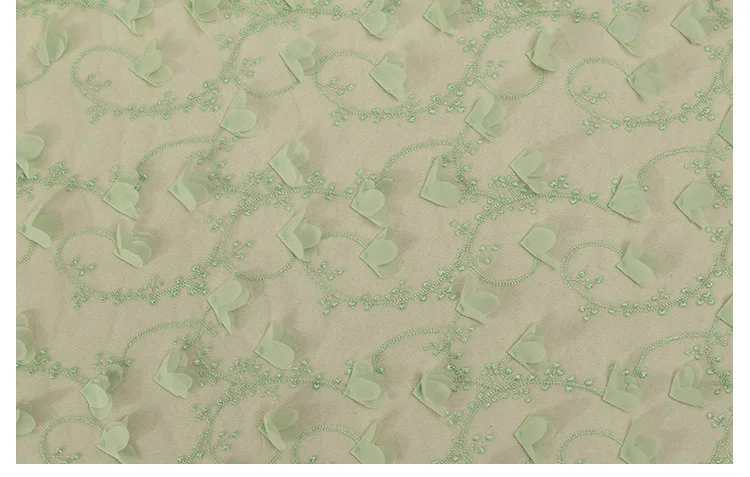 

Embroidered 3D Chiffon Flower Soft Mesh Tulle lace Fabric for Tutu Skirt Blouse Clothes Wedding Party Evening Dress Fabric