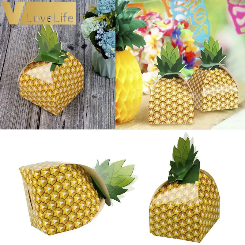 6 шт. бумажные коробки с ананасами для конфет | Дом и сад