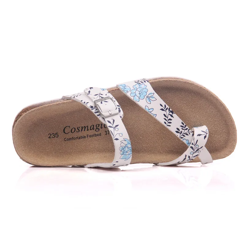 COSMAGIC 2021 Новые летние пляжные пробковые шлепанцы въетнамки женской обуви Цвет