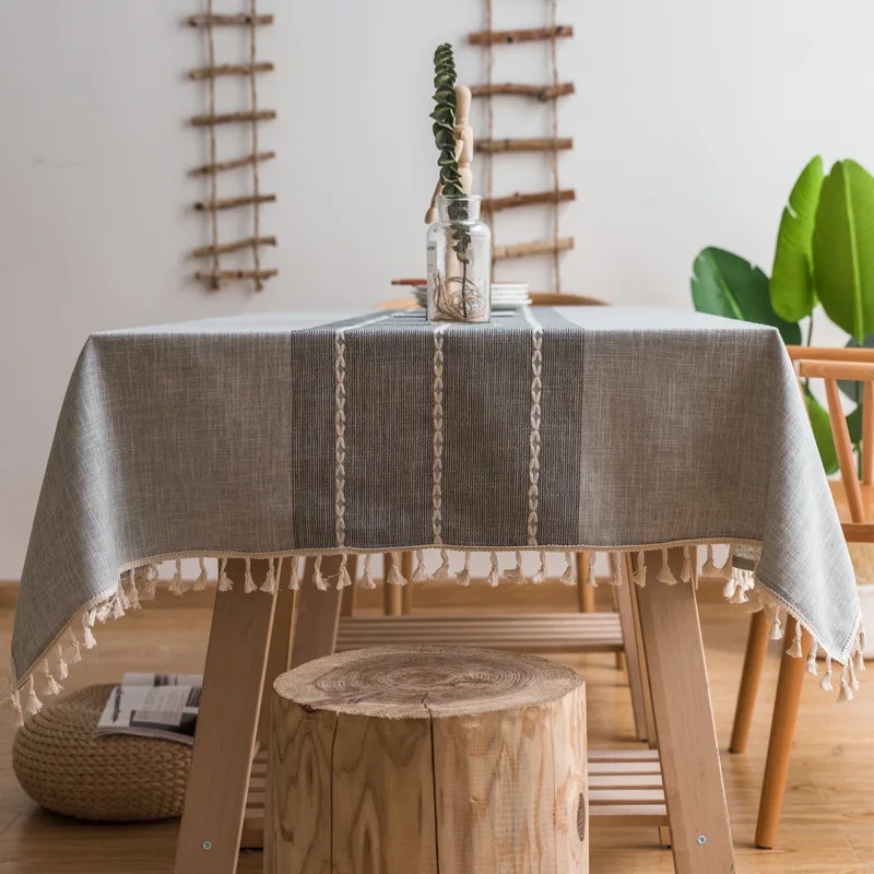 Скатерть для домашнего стола Texti простая Европейская скатерть из льна и хлопка с