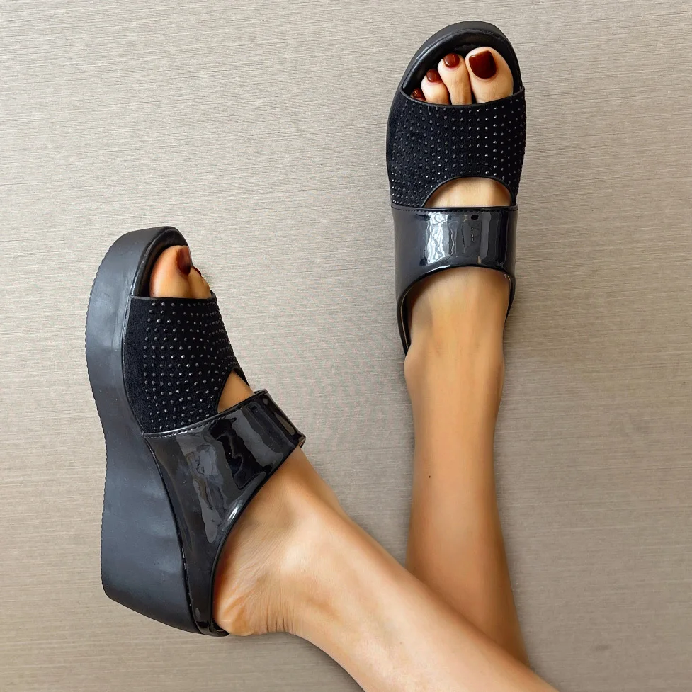

High Heels Slippers Women Summer Sandals Comfort Wedges Platform Shoes Woman Casual Antiskid Flip Flops Ladies Sfot Beach Slides