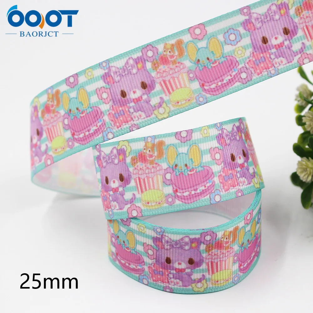 L-20716-681 1 &quot(25 мм) 10 ярдов мультфильм серии grosgrain ленты Бант колпачок аксессуары