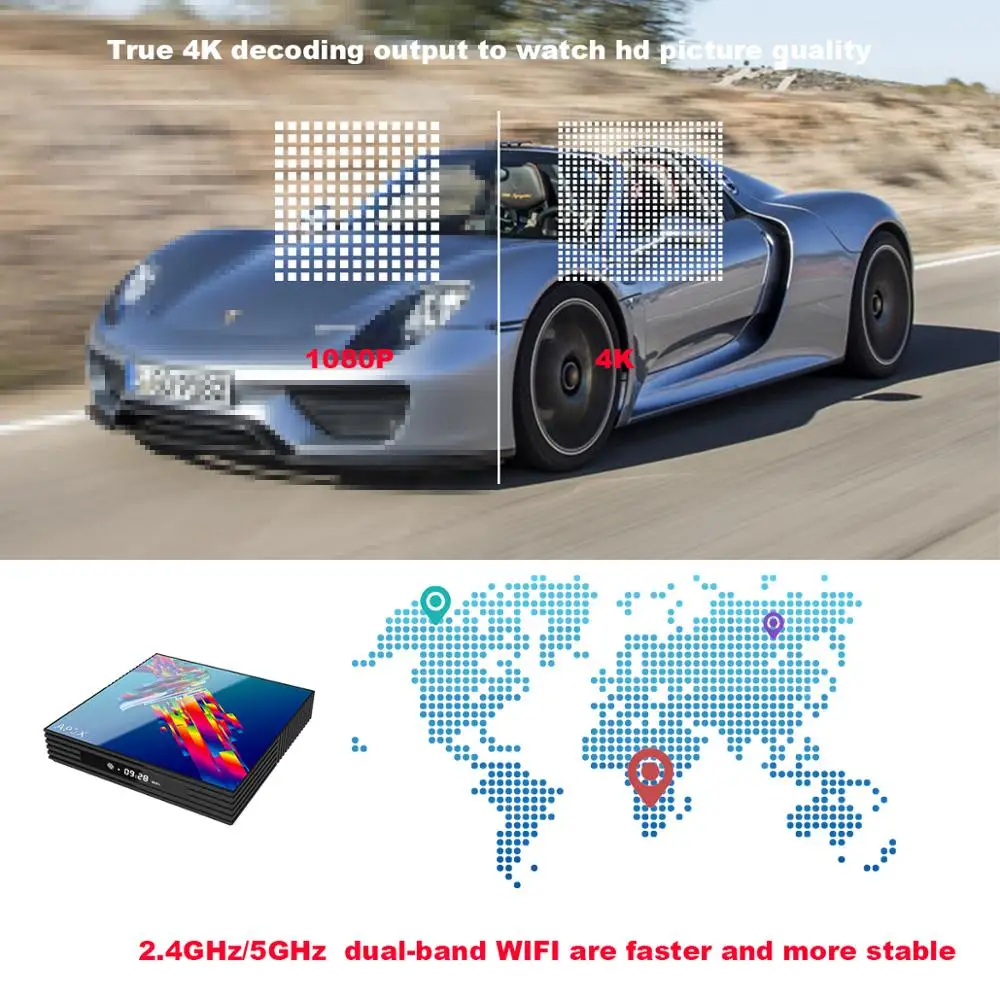 Медиаплеер A95x R3 4K 20 шт./лот магазин ТВ-приставок Netflix Android 9 0 64 ГБ RK3318 USB3.0 Youtube Tv Box |