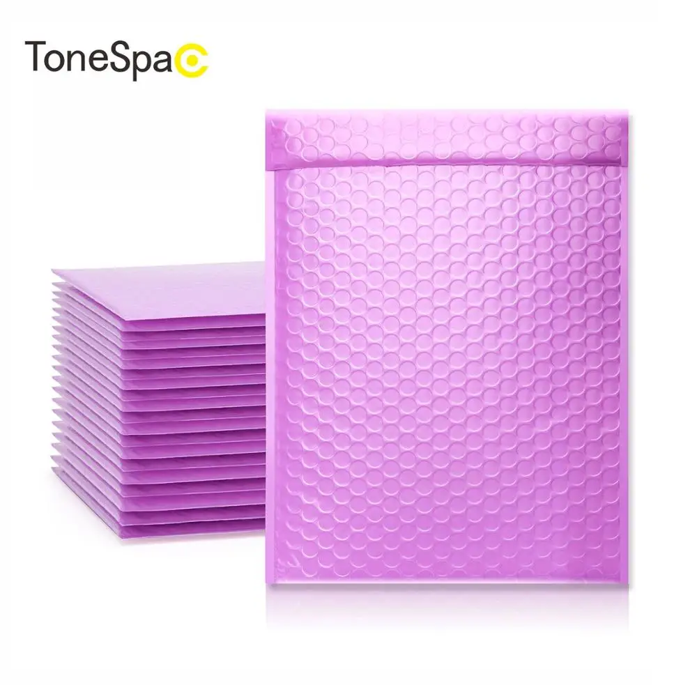 TONESPAC 260*320 мм 25 шт самозапечатывающийся упаковочные конверты поли бумажная прокладка водонепроницаемый Экспресс-упаковка Фиолетовый