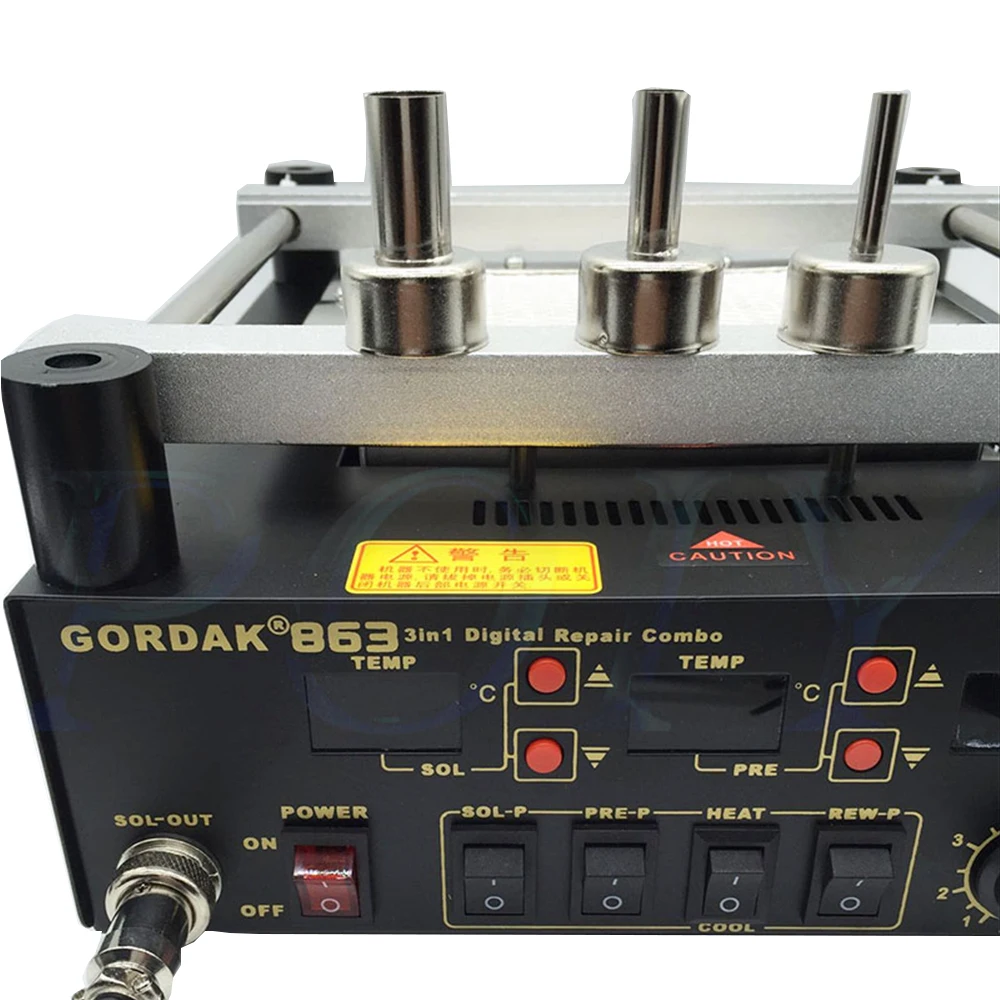 Gordak 863 3 в 1 цифровая Тепловая пушка горячего воздуха паяльная станция BGA Электрический паяльник ИК Инфракрасная станция предварительного нагрева