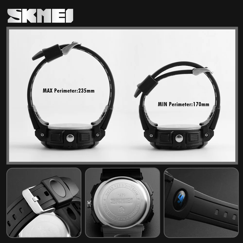 

SKMEI Men Watch Sports Digital LED Display IP68 Waterproof Watches Silicone Strap Clock Masculino Hombre Reloj Relogios Montre