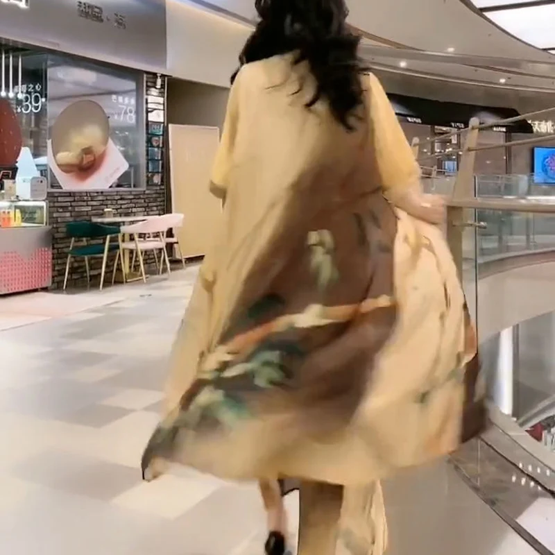 Женский костюм из двух предметов Свободное длинное платье большого размера с