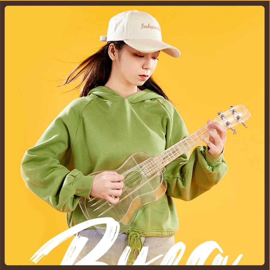 

Transparent Light Ukulele Beginner Waterproof Travel Creative Cute 4 Strings Guitar Set Kids Toys Guitarra Musical Instrument