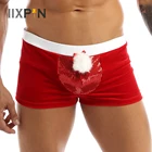 Трусы-боксеры мужские, бархатные, рождественские, праздничные, на новый год