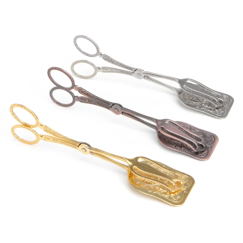 Vintage Retro Food BBQ Salad Toast Tongs Cake Pastry Tea Clip Clamp Kitchen Tool