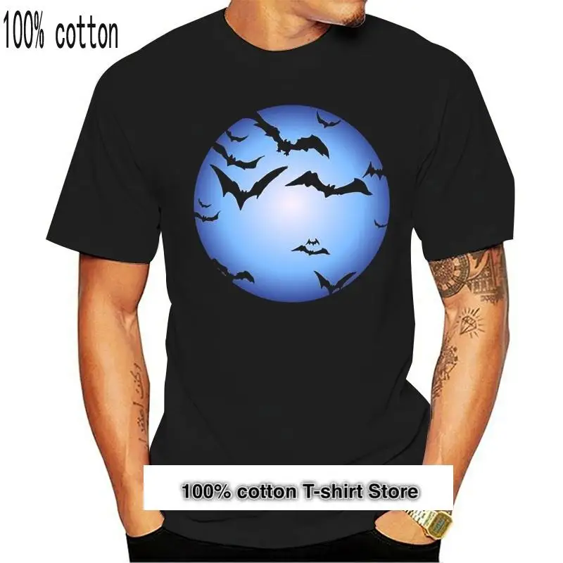 

Camiseta de HALLOWEEN de luna llena y murciélagos para hombre, disfraz de fantasía de Trick Or Treat
