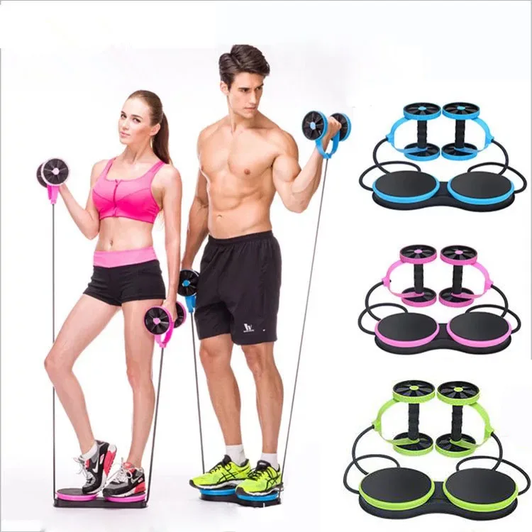 

Wheel Roller Stretching Elastic Abdominal Muscle Resistance Pull Rope Trainer Exercise Tool Portable Indoor Fitness Accessories