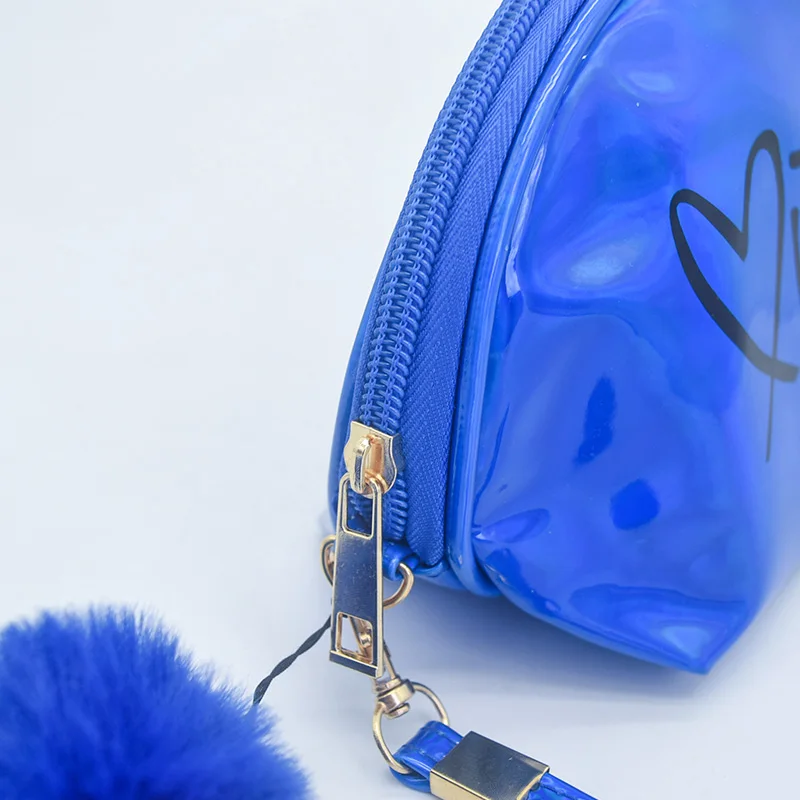 

1 Pcs Women Portable Cosmetic Bag Holographic Hairball Makeup Bags Storage Travel Bag C66