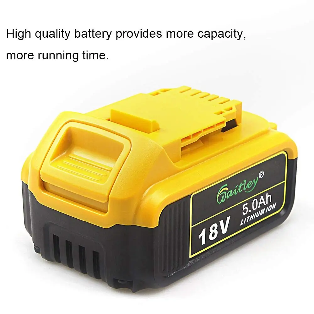Waitley 18 в 5.0Ah MAX XR батарея Замена для DeWalt электроинструмент батарея DCB184 DCB181 DCB200 20 в 5A 18 вольт 18 В батарея