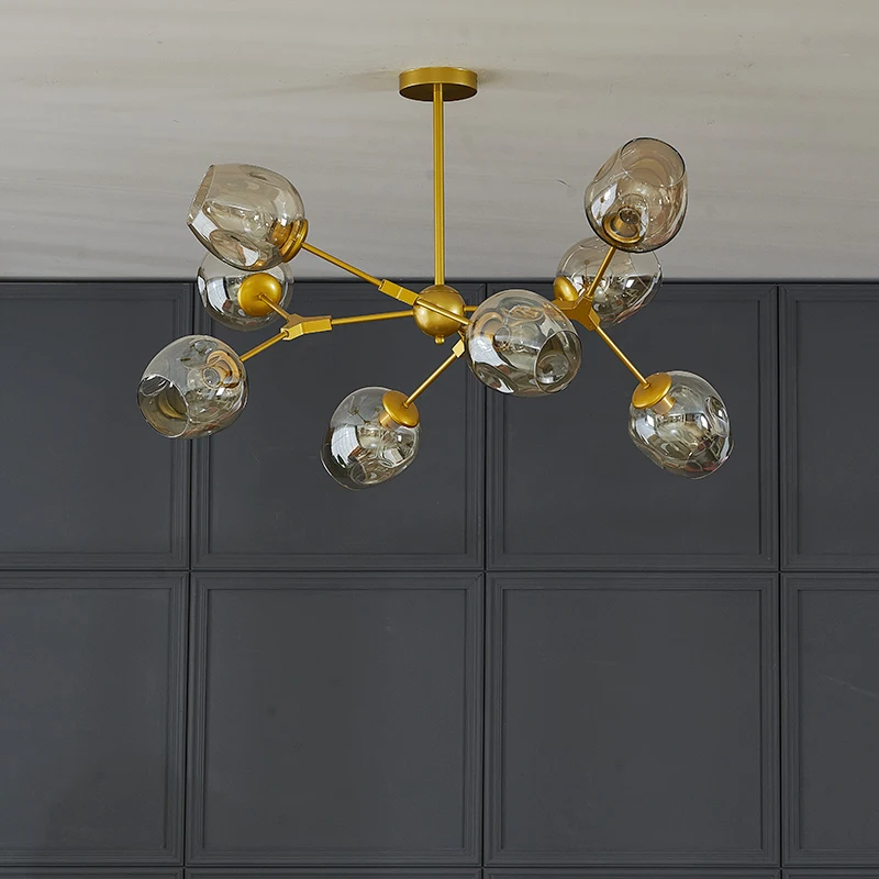 

Nordic Glass Chandeliers Lighting E27 Bulb Hanging Lamp Bedroom Restaurant Led Chandeliers Living Room Indoor Lighting Fixtures