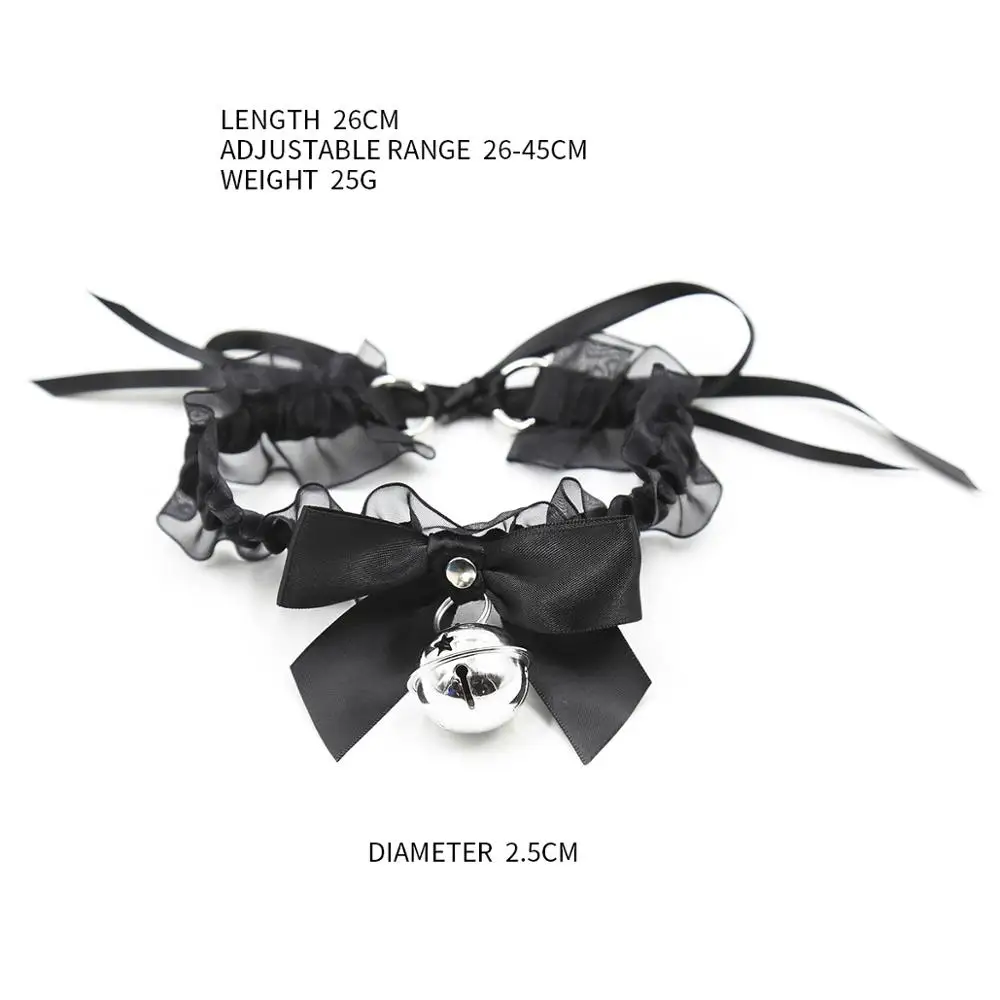 

New Fashion Women Gothic Simple Sexy Lace Collar Pendant Bow Knot Bell Choker Necklace Neck Dress Black Girls Party Gift Jewelry