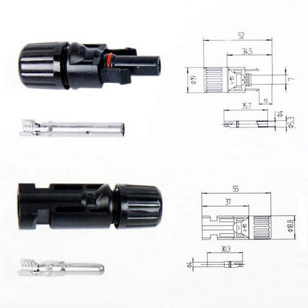 

20 Pcs M/F Solar Panel Cable Connectors 30A Male Female Coupler Combiner
